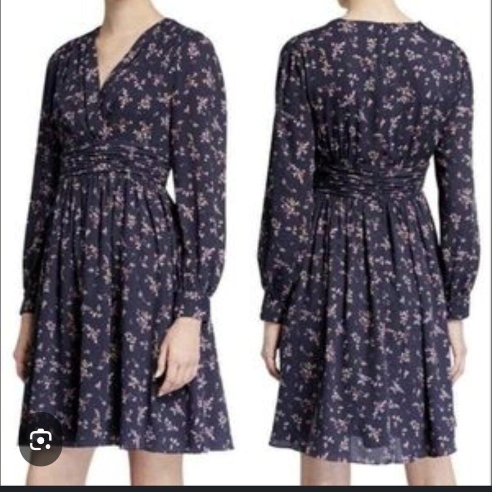 Gal Meets Glam Navy Floral Long Sleeve Dress